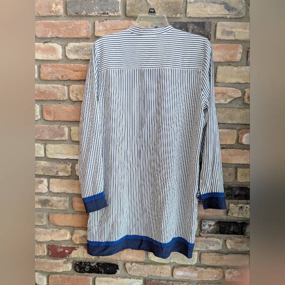 Equipment Navy and White Striped Long Sleeve Dress - Picture 7 of 11